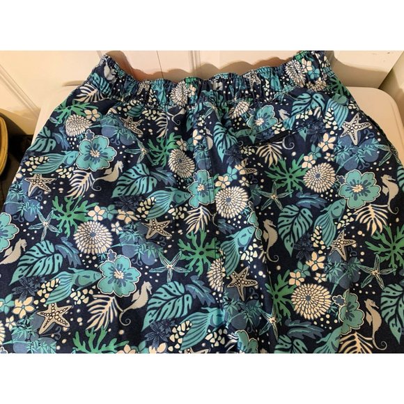 Nautica Nylon Board Shorts Swim Trunks Men’s Sz L Shells Beach Swimming - Picture 5 of 5